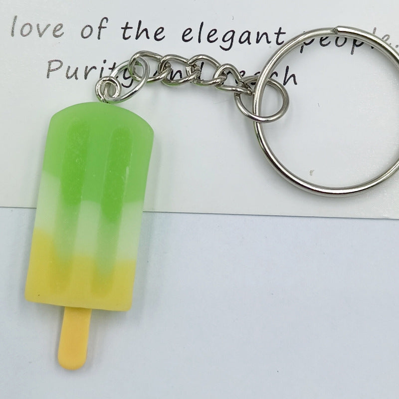 Llavero de helado de helado de color degradado de resina al por mayor