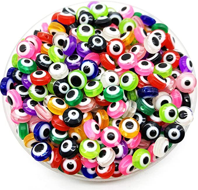 Venta al por mayor 200 unids/pack 8 MM 10 MM cuentas de resina de ojo de diablo