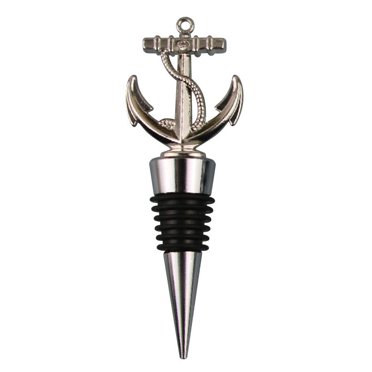 Wholesale DIY Silver Rudder Zinc Alloy Red Wine Bottles