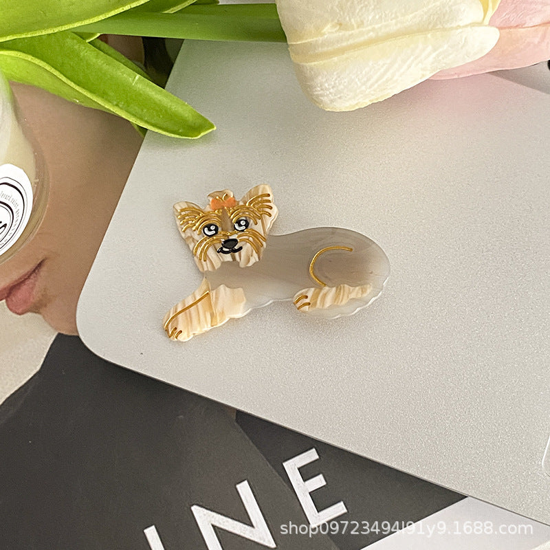 Wholesale Cartoon Cute Puppy Acetic Acid Plate Hairpin