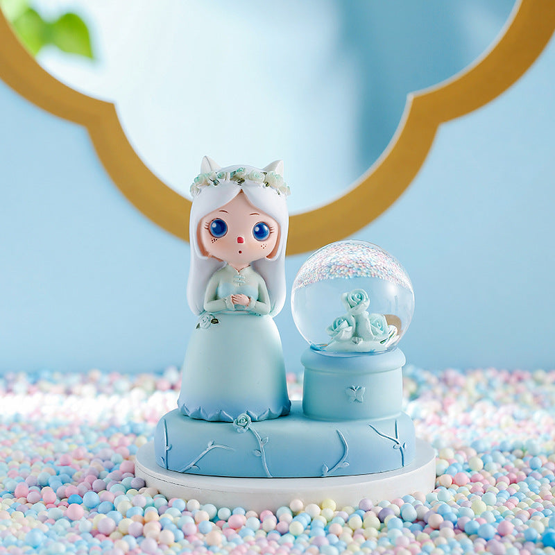 Decoración de escritorio de resina creativa de hadas de flores al por mayor