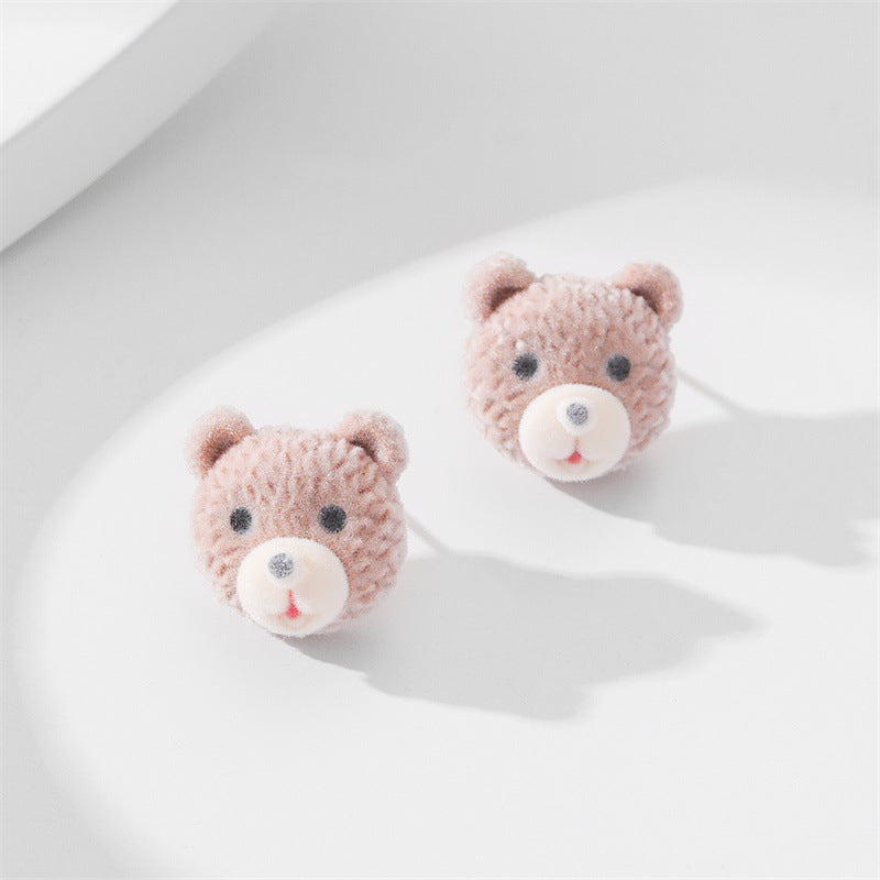 Wholesale Cute Animals Cartoon Flocking Earrings