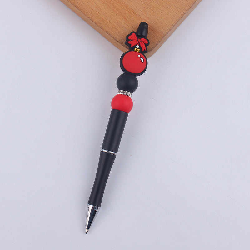 Wholesale Cartoon Christmas Silicone Handmade Plastic Beaded Pen