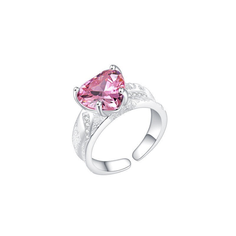 Anillos De Cobre De Piedras Preciosas De Corazón Rosa al por mayor