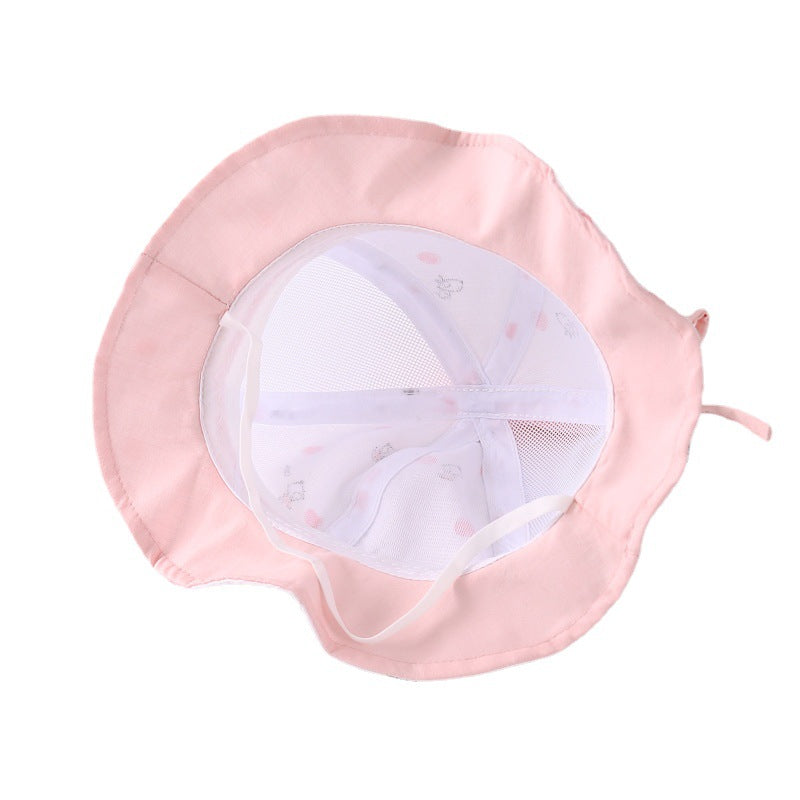 Wholesale Polka Dot Puppy Print Mesh Kids Cotton Bucket Hat