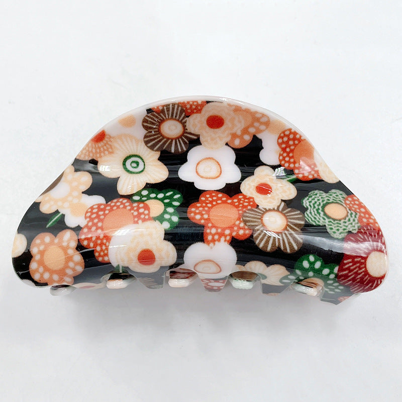 Wholesale Floral Pattern Acrylic Hair Clips