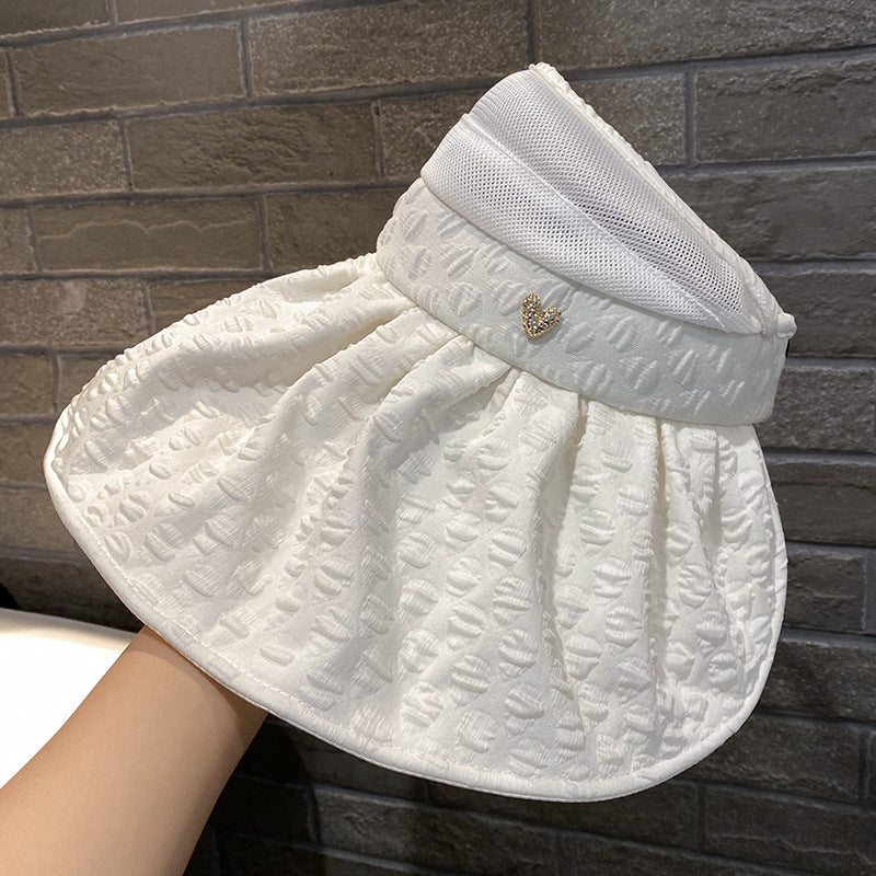 Wholesale Face Covering Metal Heart Hollow Top Sunscreen Caps