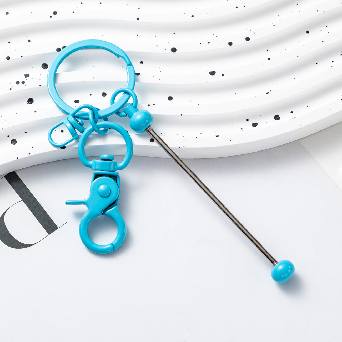 Wholesale Beadable Bar Keychains Handmade Metal Solid Color Keychain