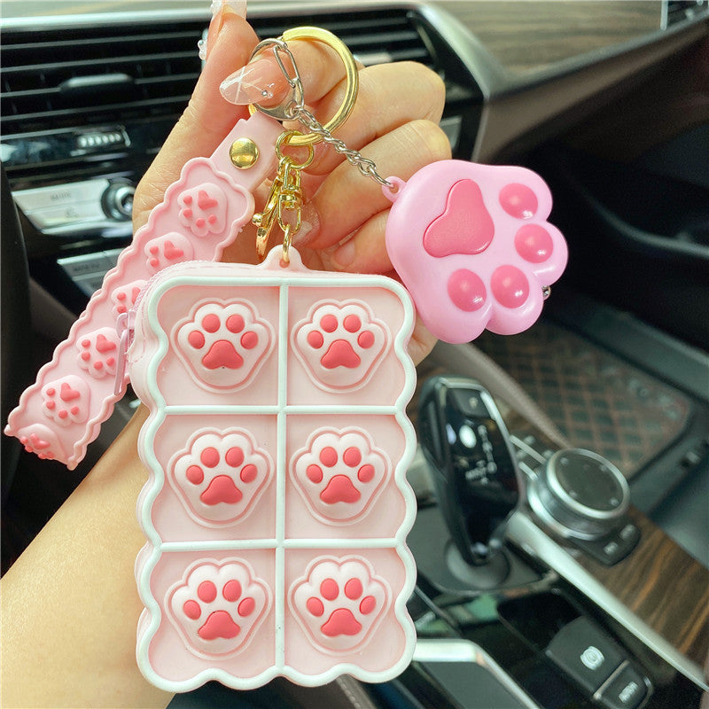 Llavero de monedera de monedera de palma de silicona de silicona al por mayor