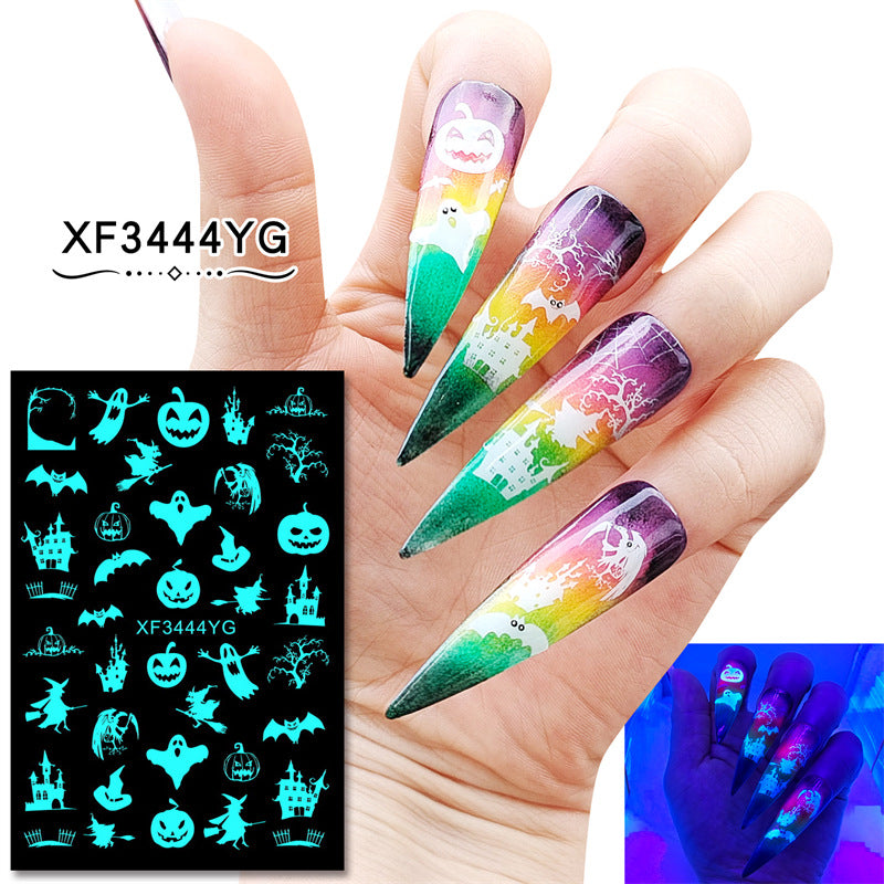 Wholesale Halloween Glow Nail Stickers Set of 12pcs