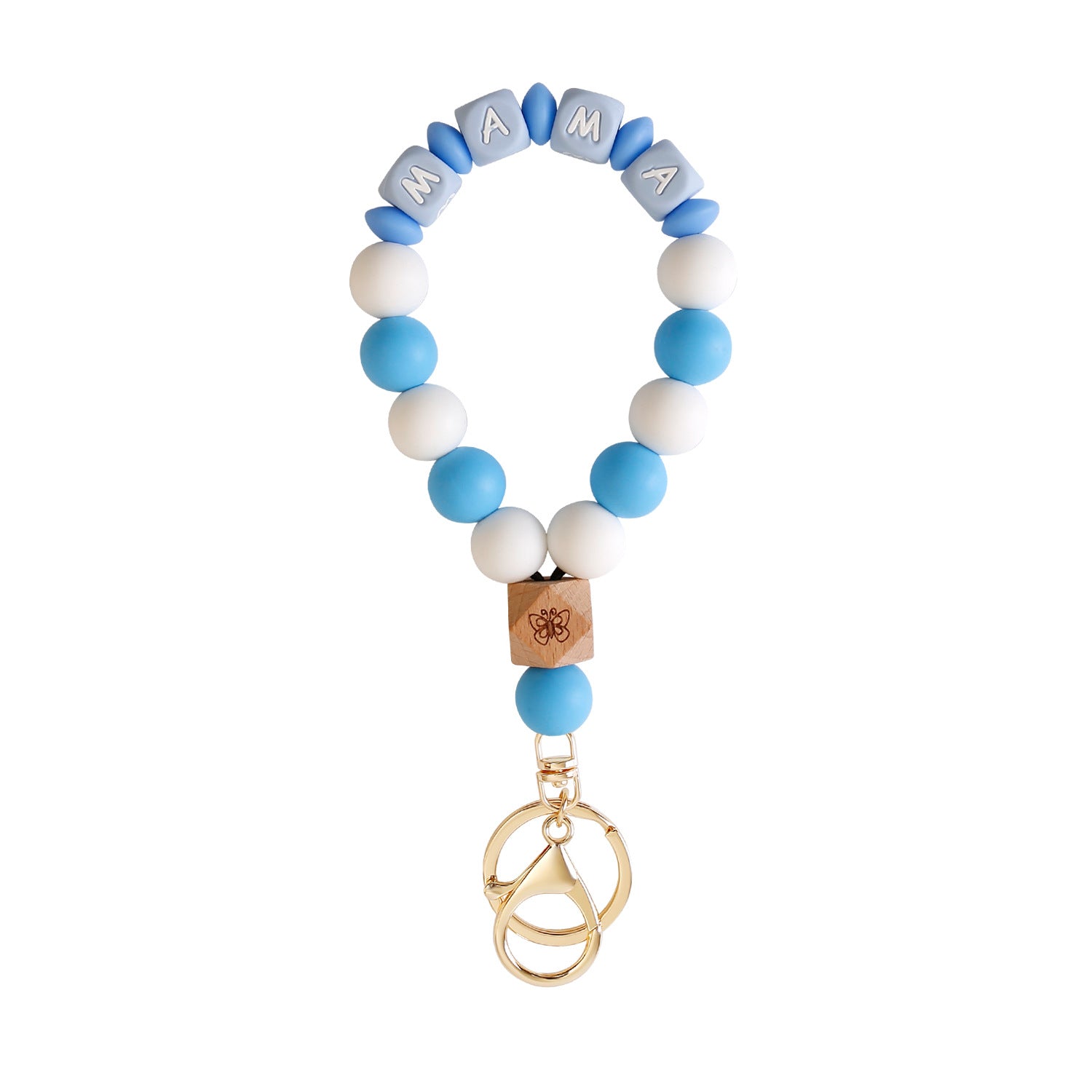 Wholesale Handmade Beaded MAMA Silicone Wrist Key Chain