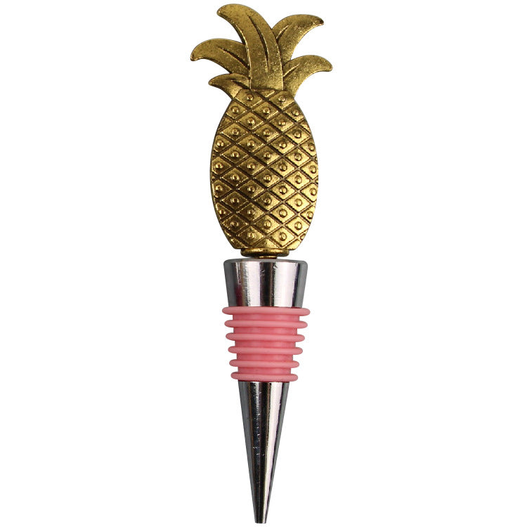 Wholesale DIY Gold Pineapple Zinc Alloy Red Wine Bottle Stoppers