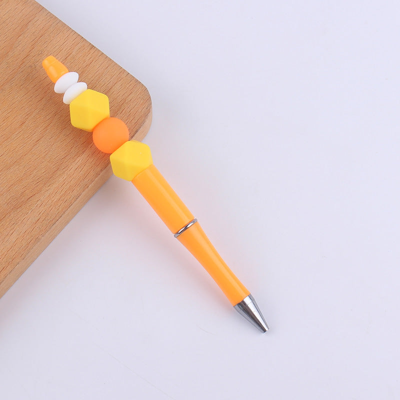 Wholesale Beadable Pens Handmade Colorful Silicone Beaded Ballpoint Pen