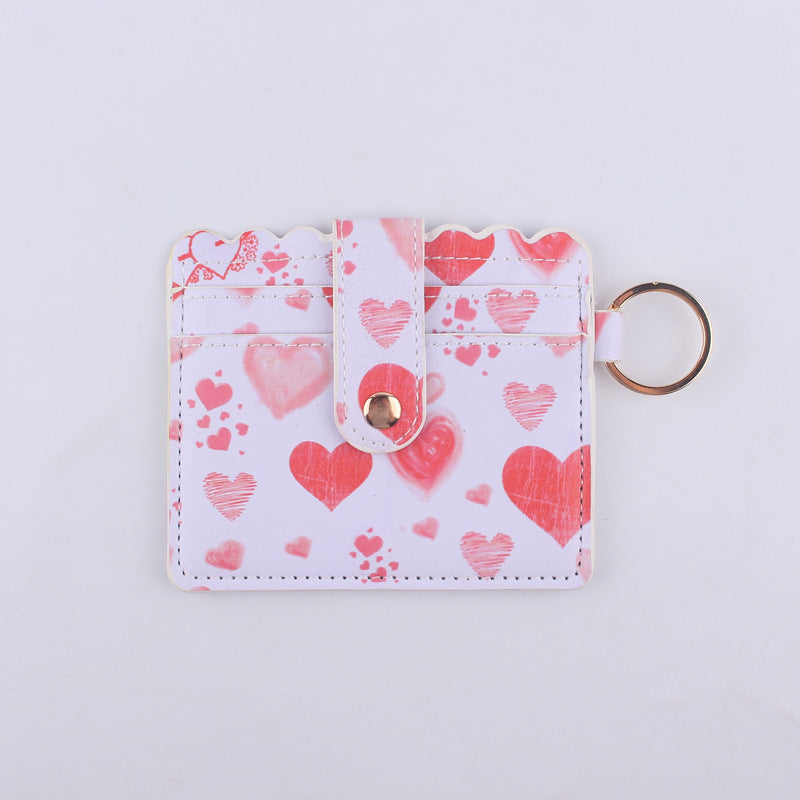 Wholesale Leopard Print Cow Print ID Case PU Leather Card Holder Keychain Coin Purse