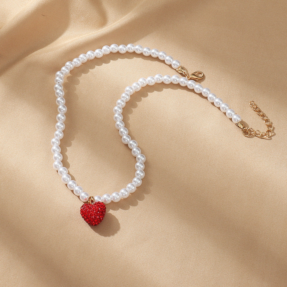 Wholesale Jewelry Valentine's Day Pearl Necklace Alloy