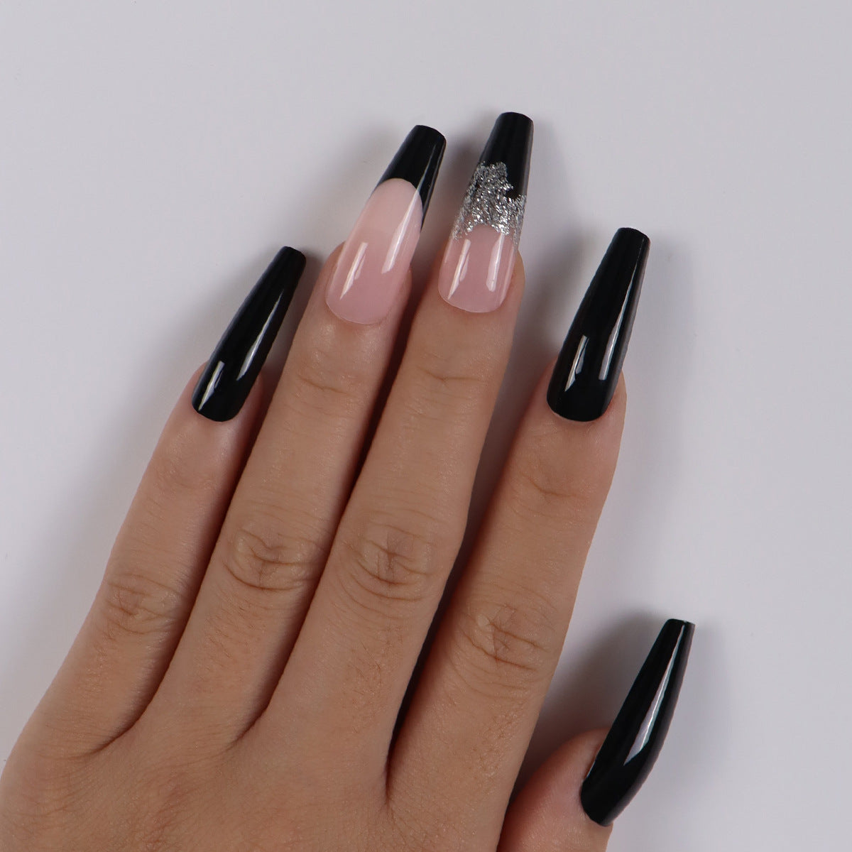 Parches de mejora de uñas largas de plástico de plástico de 24 piezas al por mayor