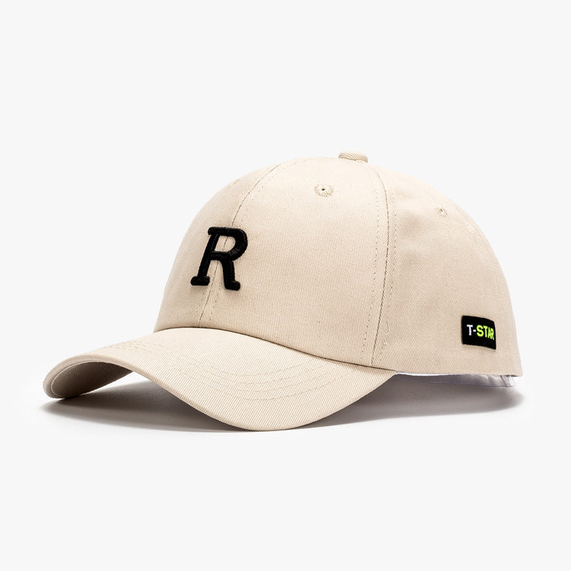 Wholesale R Logo Letter Embroidery Cotton Peaked Cap