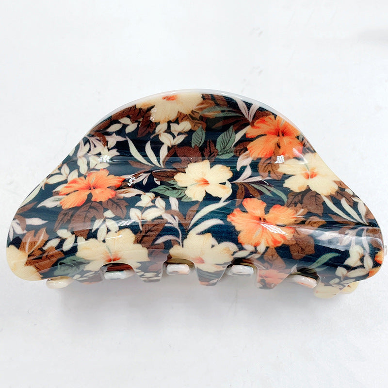Wholesale Floral Pattern Acrylic Hair Clips