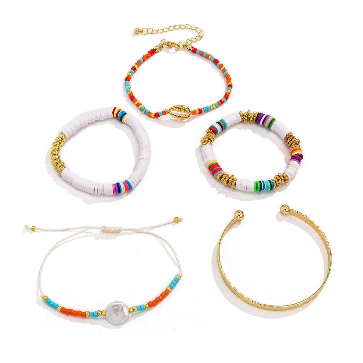 Pulsera de aleación trenzada de cerámica blanda étnica al por mayor