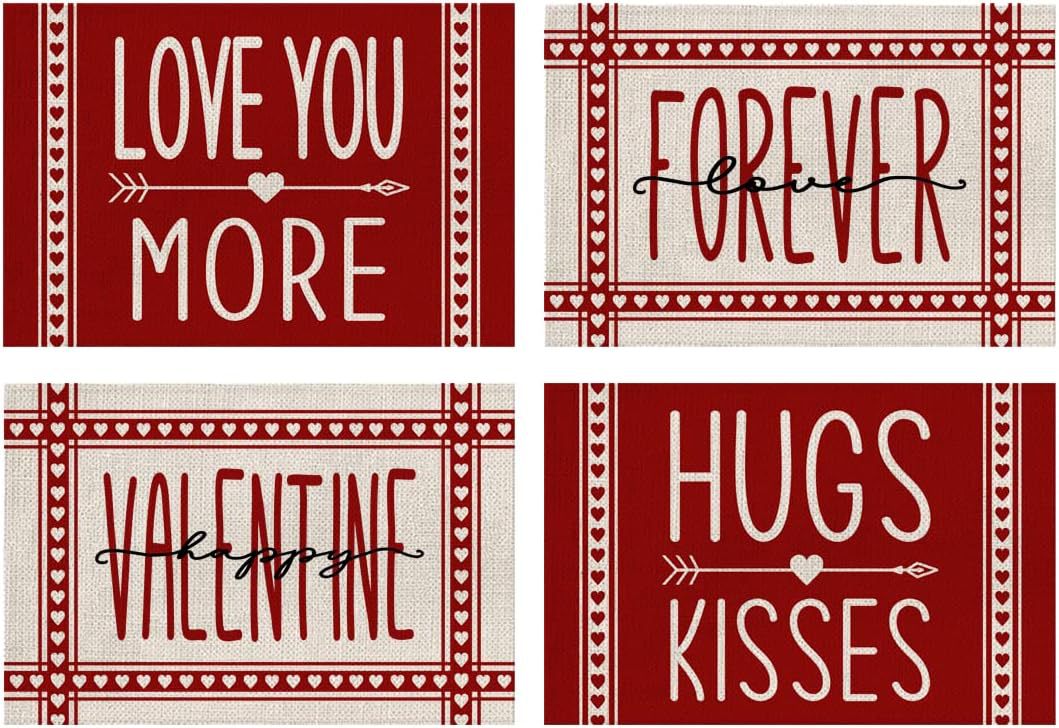Wholesale Valentine's Day Polyester Table Flag and Mat Set