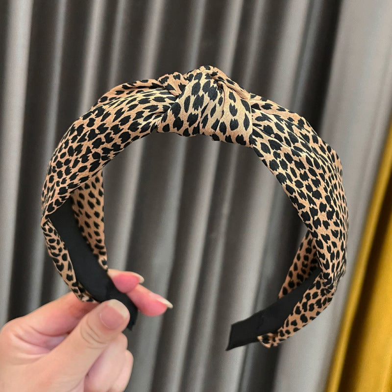 Wholesale Fabric Wide Edge Leopard Print Hair Bands
