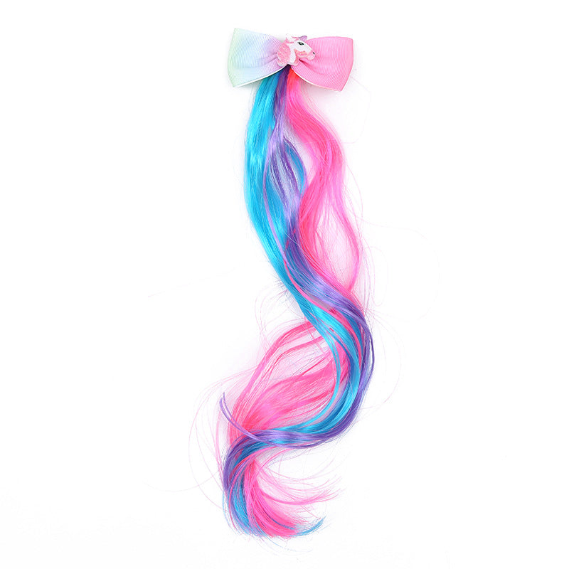 Wholesale Unicorn Bow Fabric Hair Clips