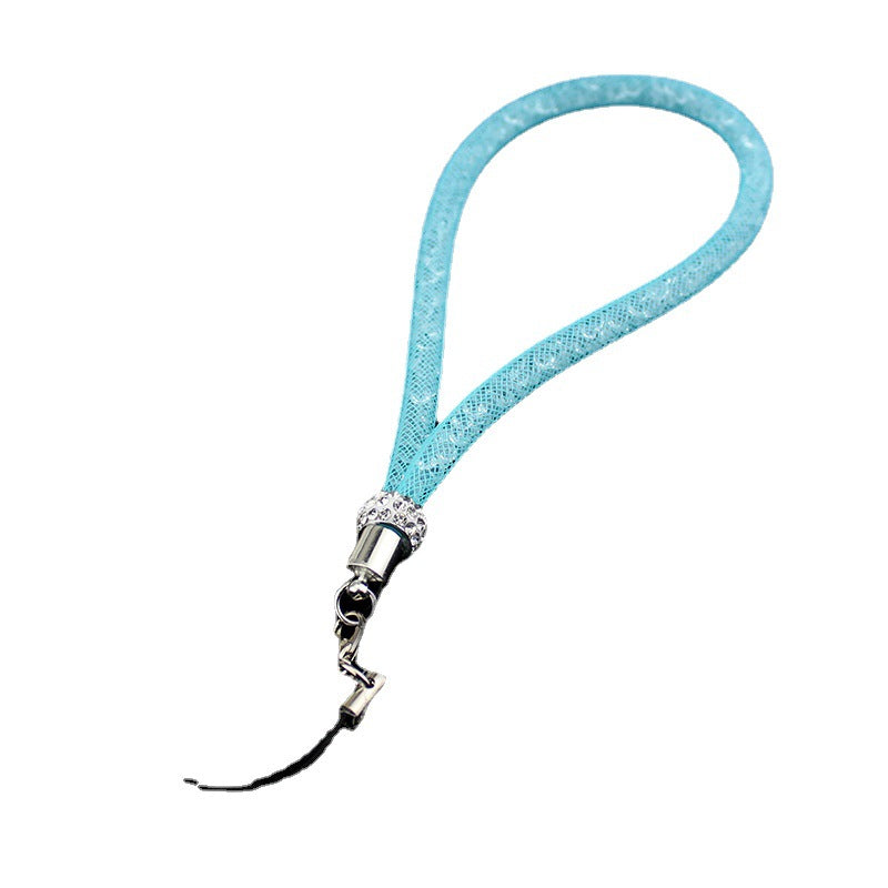 Keychain de cordón de la red de pesca de diamantes de imitación