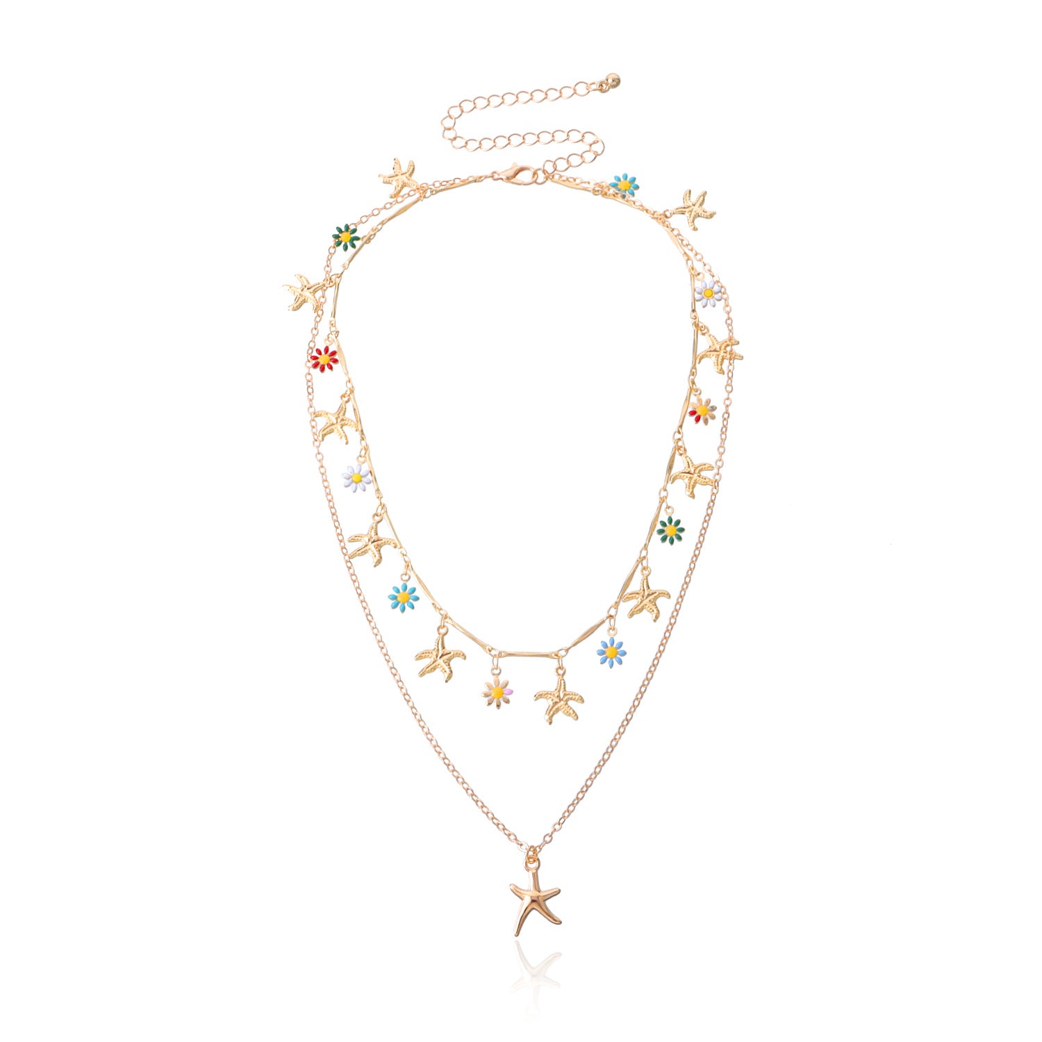 Wholesale Starfish Pendant Alloy Necklaces