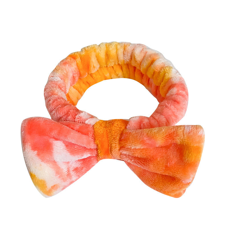 Wholesale Fabric Tie Dyed Bow Tie Hair Hoop