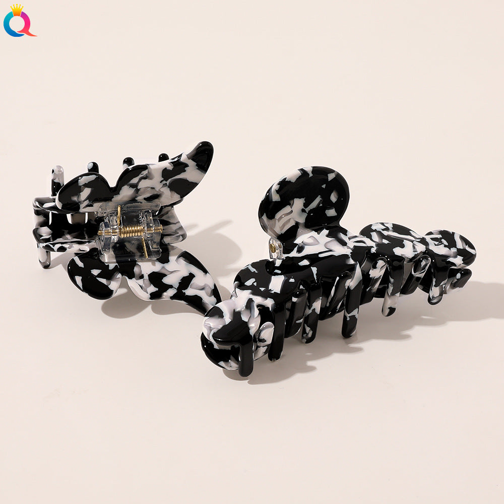 Wholesale Vintage Black and White Butterfly Acetate Hair Clips