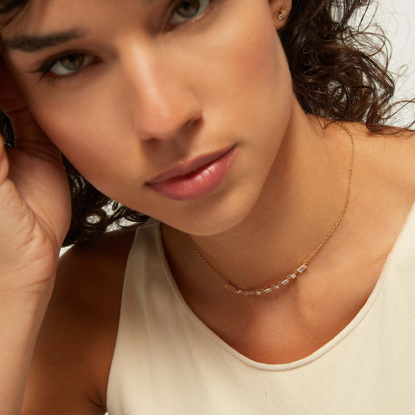 Wholesale Zircon Stainless Steel Gold Plated Necklaces