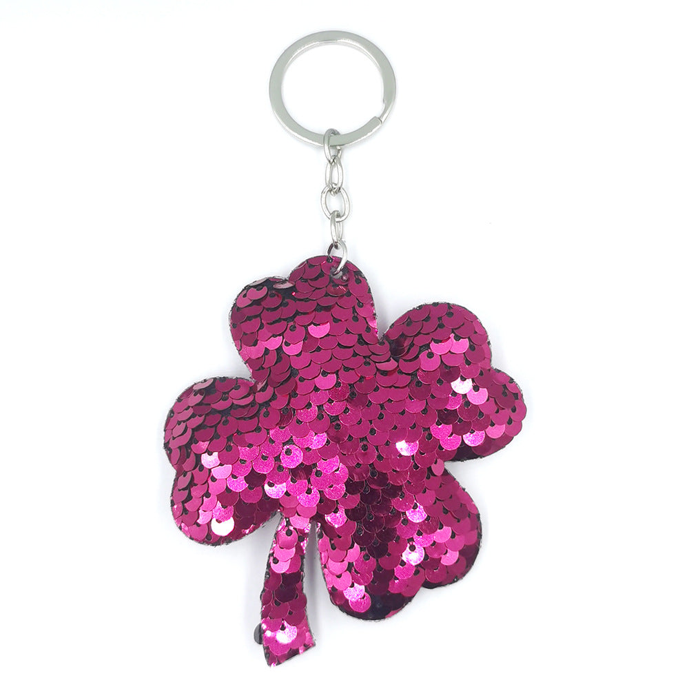 Llavero creativo del trébol de cuatro hojas de la lentejuela al por mayor