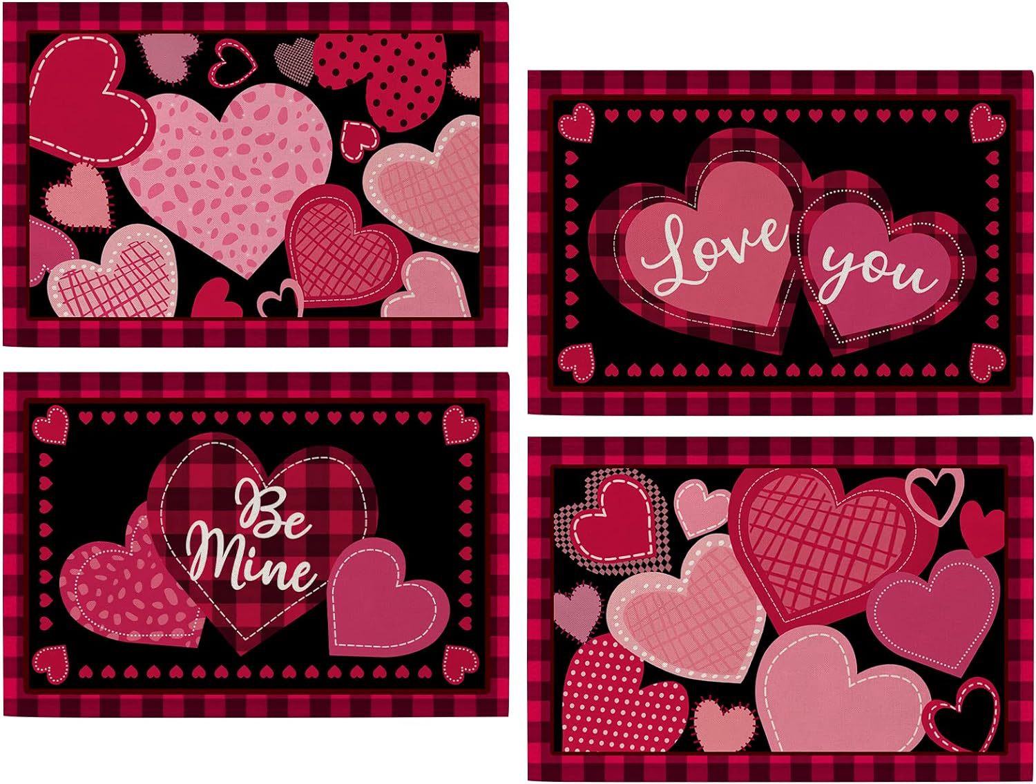 Wholesale Valentine's Day Polyester Table Flag and Mat Set