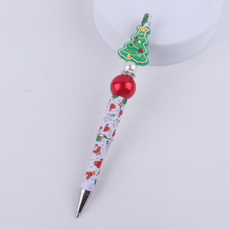 Wholesale Cute Cartoon Christmas Silicone Bead Creative Multifunctional BallPoint Pen