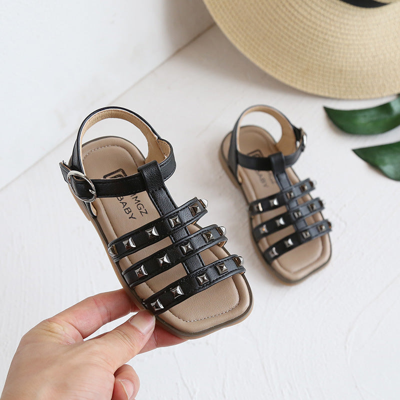 Wholesale Velcro Roman Sandals Leather Baby Supplies
