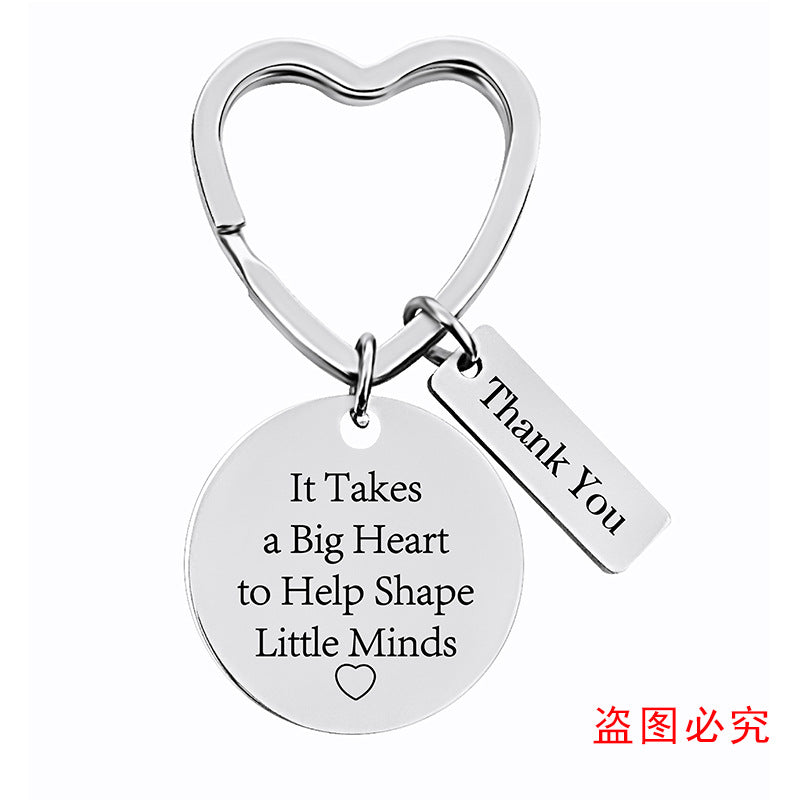 Wholesale Teacher's Day Stainless Steel Keychain Thanksgiving