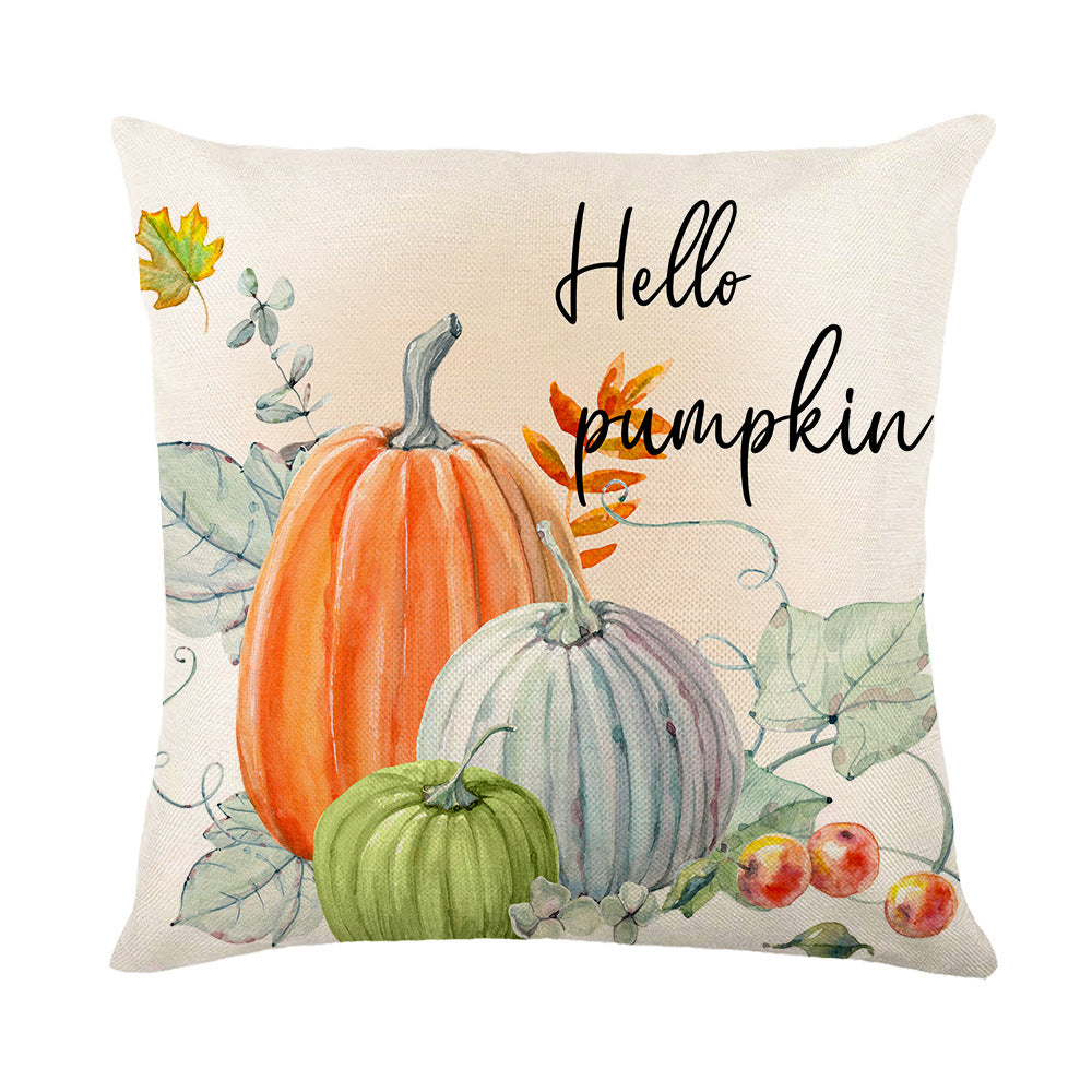 Wholesale Thanksgiving Throw Pillow Cover Linen Maple Leaf Printing Home Pillow Cushion Cover