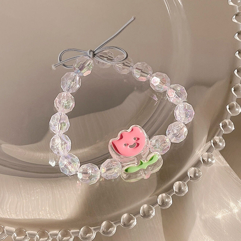 Wholesale Yellow Duck Tulip Acrylic Beaded Bracelet