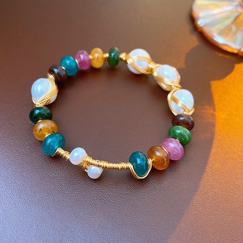 Wholesale Baroque Pearl Metal Bracelet