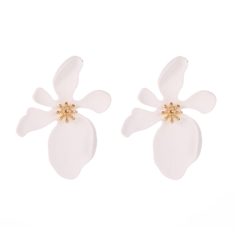 Wholesale 3D Flower Alloy Earrings