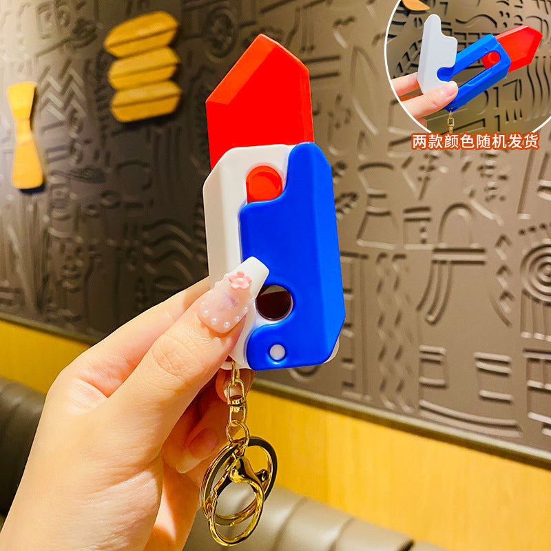 Wholesale Radish Knife Shaped Decompression Toy Plastic Keychain