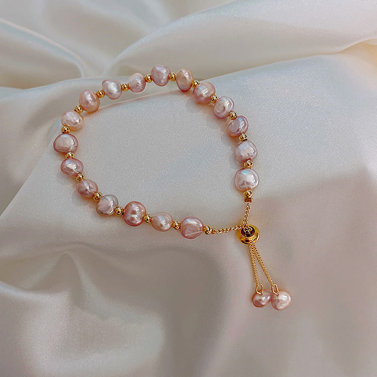 Wholesale Baroque Pearl Metal Bracelet