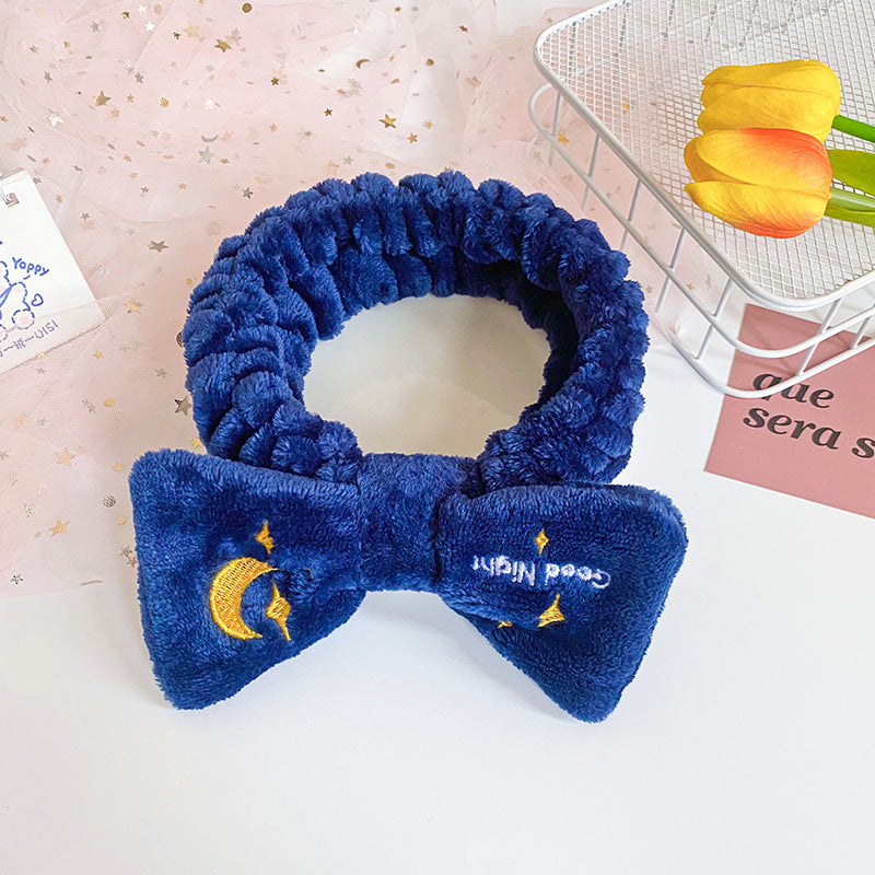 Wholesale Fabric Embroidery Bow Tie Hair Hoop