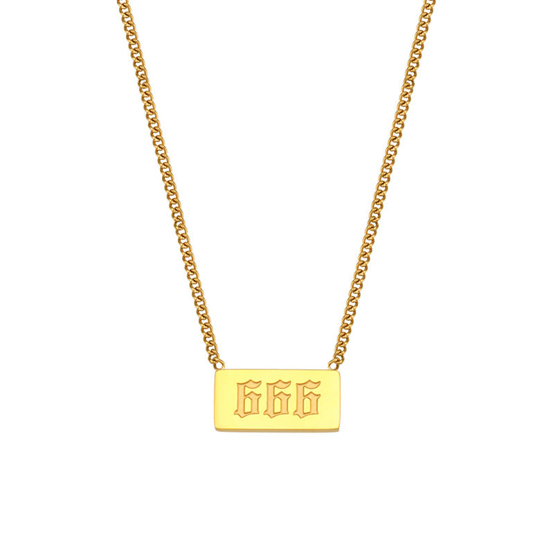 Wholesale Titanium Steel Creative 1 To 9 Golden Angel Number Necklace