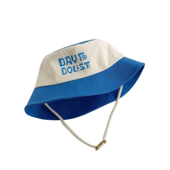 Venta al por mayor algodón Colorblock alfabeto impresión niños cubo sombrero