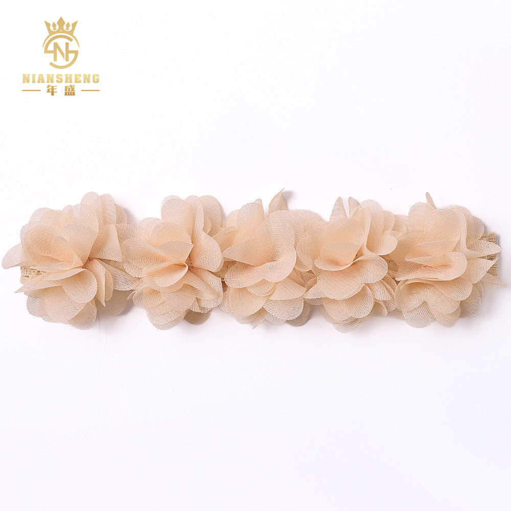 Venta al por mayor Horquilla de flor de cabeza de bebé de tela