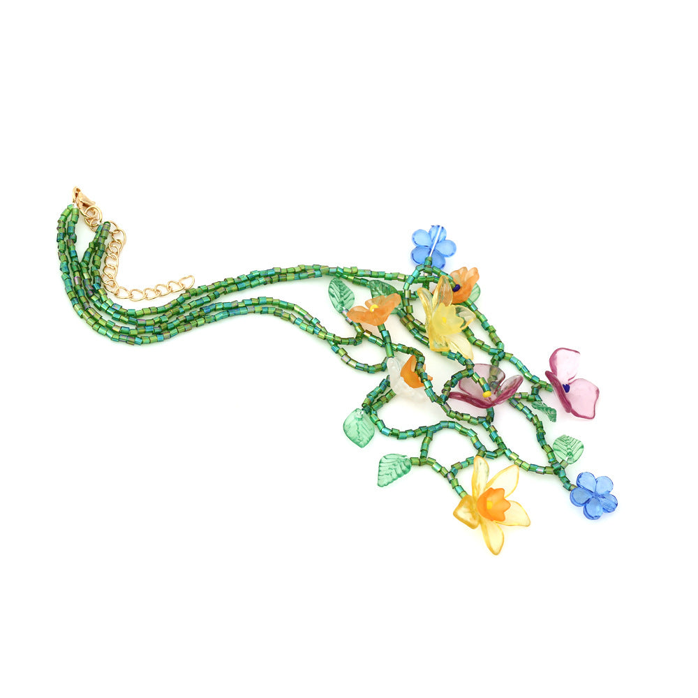 Venta al por mayor Collar creativo de flores con cuentas de resina