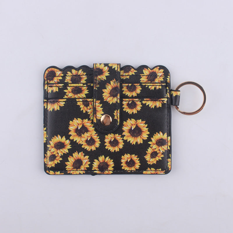 Wholesale Leopard Print Cow Print ID Case PU Leather Card Holder Keychain Coin Purse