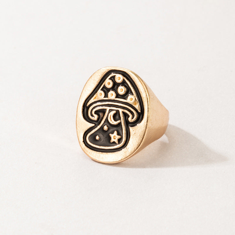 Conjunto de 3 anillos de aleación de hongos lindos al por mayor