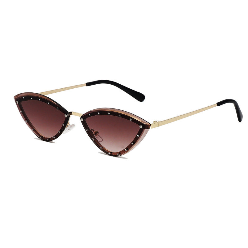 Wholesale PC Diamond Metal Cat's Eye Frame Women's Sunglasses